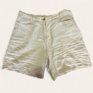 J. Jill 10P Petite Linen Shorts Beige Oatmeal 100% Linen Coastal Boho‎